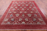 Red Persian Tabriz Hand Knotted Wool Rug - 8' 1" X 10' 0" - Golden Nile