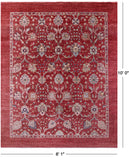 Red Persian Tabriz Hand Knotted Wool Rug - 8' 1" X 10' 0" - Golden Nile