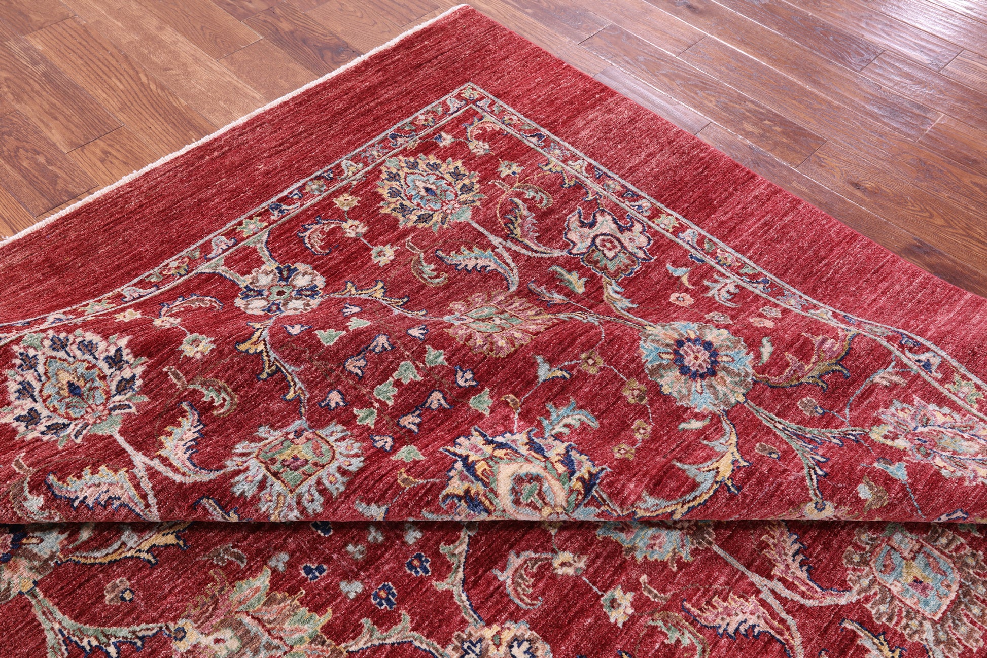 Red Persian Tabriz Hand Knotted Wool Rug - 8' 1" X 10' 0" - Golden Nile