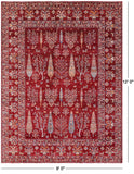 Red Tribal Persian Gabbeh Hand Knotted Wool Rug - 9' 0" X 12' 0" - Golden Nile