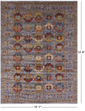 Turkmen Ersari Hand Knotted Wool Rug - 10' 1" X 13' 9" - Golden Nile