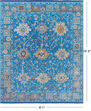 Blue Turkish Oushak Hand Knotted Wool Rug - 8' 1" X 10' 2" - Golden Nile