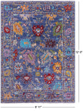 Blue Turkish Oushak Hand Knotted Wool Rug - 8' 11" X 12' 0" - Golden Nile