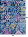 Blue Turkish Oushak Handmade Wool Rug - 9' 1" X 12' 2" - Golden Nile