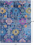 Blue Turkish Oushak Handmade Wool Rug - 9' 1" X 12' 2" - Golden Nile