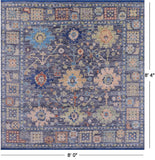 Grey Square Turkish Oushak Hand Knotted Wool Rug - 8' 0" X 8' 4" - Golden Nile