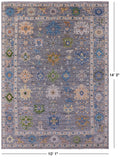 Grey Turkish Oushak Hand Knotted Wool Rug - 9' 0" X 12' 1" - Golden Nile