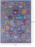 Blue Turkish Oushak Hand Knotted Wool Rug - 10' 1" X 13' 11" - Golden Nile