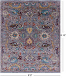 Grey Turkish Oushak Hand Knotted Wool Rug - 8' 0" X 9' 10" - Golden Nile