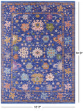 Blue Turkish Oushak Hand Knotted Wool Rug - 10' 2" X 14' 0" - Golden Nile