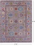 Grey Turkish Oushak Hand Knotted Wool Rug - 8' 10" X 12' 0" - Golden Nile