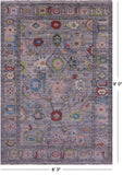 Grey Turkish Oushak Hand Knotted Wool Rug - 6' 3" X 9' 0" - Golden Nile