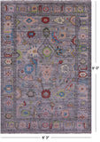 Grey Turkish Oushak Hand Knotted Wool Rug - 6' 3" X 9' 0" - Golden Nile