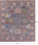 Grey Turkish Oushak Hand Knotted Wool Rug - 7' 11" X 9' 6" - Golden Nile
