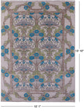 Ivory William Morris Hand Knotted Wool Rug - 10' 1" X 13' 10" - Golden Nile