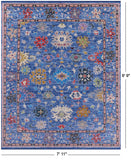 Blue Turkish Oushak Hand Knotted Wool Rug - 7' 11" X 9' 9" - Golden Nile