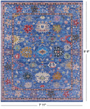 Blue Turkish Oushak Hand Knotted Wool Rug - 7' 11" X 9' 9" - Golden Nile
