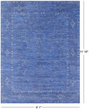 Blue Persian Hand Knotted Wool & Silk Rug - 9' 1" X 11' 10" - Golden Nile