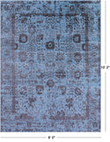 Blue Persian Handmade Wool & Silk Rug - 8' 0" X 10' 2" - Golden Nile
