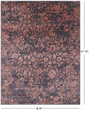 Grey Persian Hand Knotted Wool & Silk Rug - 9' 0" X 11' 11" - Golden Nile