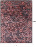 Grey Persian Hand Knotted Wool & Silk Rug - 8' 11" X 11' 11" - Golden Nile