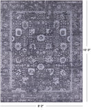 Grey Persian Handmade Wool & Silk Rug - 8' 0" X 10' 0" - Golden Nile