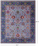 Grey Persian Hand Knotted Wool & Silk Rug - 8' 2" X 10' 2" - Golden Nile