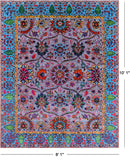 Grey Persian Tabriz Hand Knotted Wool & Silk Rug - 8' 1" X 10' 1" - Golden Nile