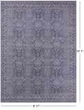 Grey Persian Hand Knotted Wool & Silk Rug - 8' 11" X 12' 1" - Golden Nile
