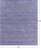 Grey Persian Hand Knotted Wool & Silk Rug - 8' 2" X 10' 0" - Golden Nile
