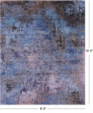 Abstract Modern Hand Knotted Wool & Silk Rug - 8' 0" X 10' 0" - Golden Nile