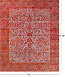Grey Persian Handmade Wool & Silk Rug - 7' 11" X 9' 10" - Golden Nile
