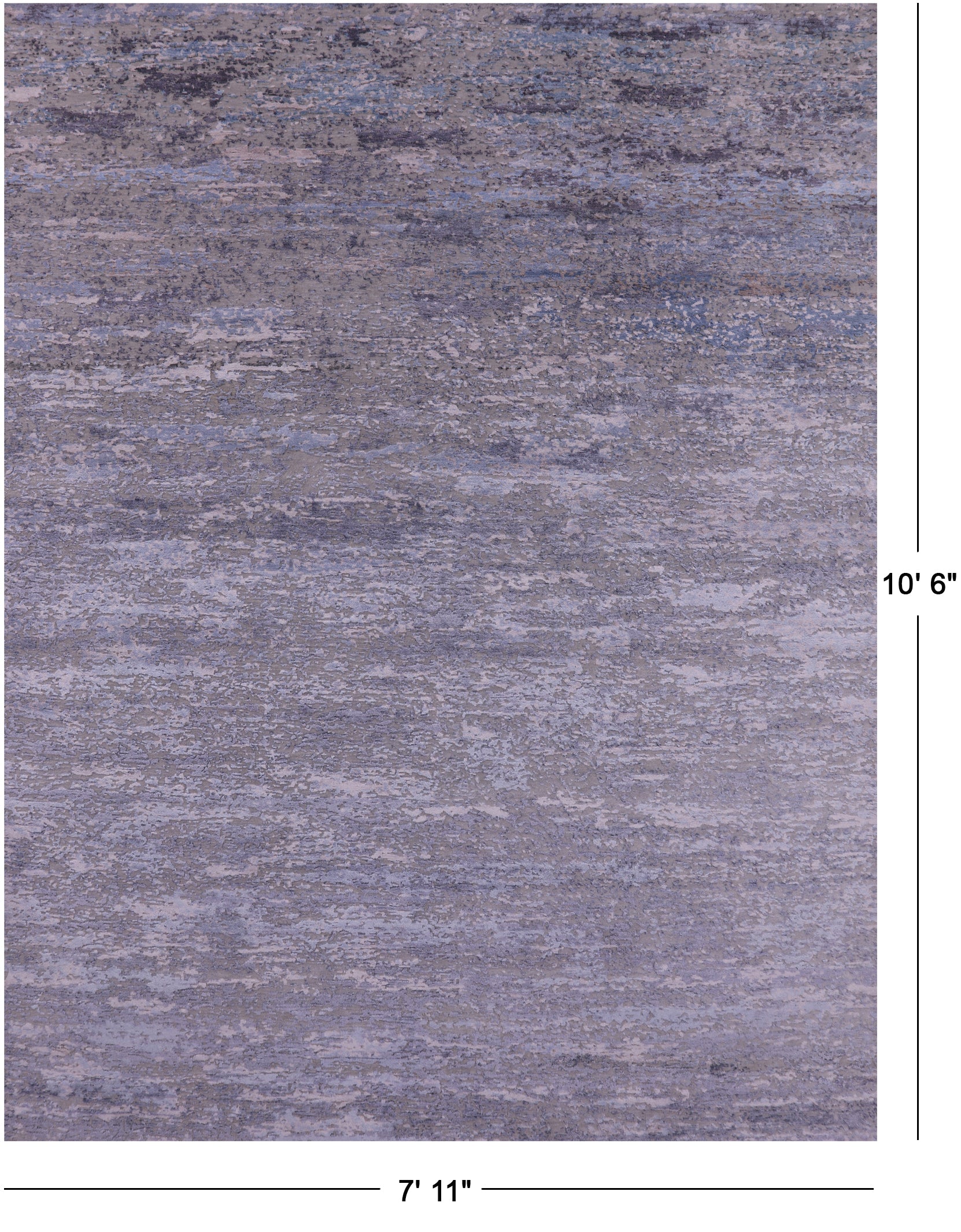 Contemporary Modern Hand Knotted Wool & Silk Rug - 7' 11" X 10' 6" - Golden Nile