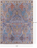 Grey Turkish Oushak Hand Knotted Wool Rug - 9' 0" X 11' 11" - Golden Nile