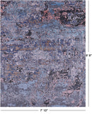 Abstract Modern Hand Knotted Wool & Silk Rug - 7' 10" X 9' 9" - Golden Nile
