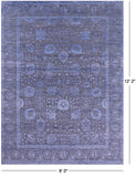 Grey Persian Hand Knotted Wool & Silk Rug - 9' 0" X 12' 2" - Golden Nile