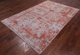 Grey Persian Handmade Wool & Silk Rug - 5' 10" X 9' 1"