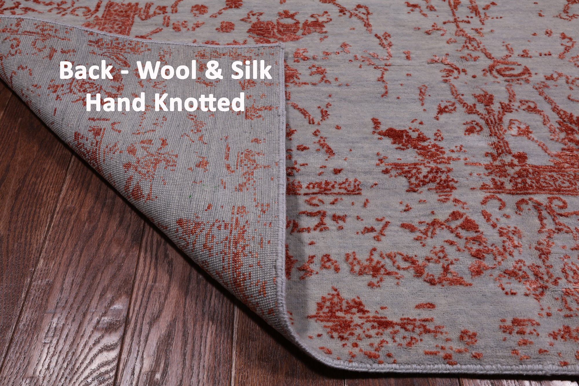 Grey Persian Handmade Wool & Silk Rug - 5' 10" X 9' 1"
