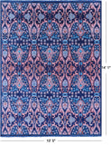 Blue Turkish Oushak Hand Knotted Wool Rug - 10' 5" X 14' 1" - Golden Nile