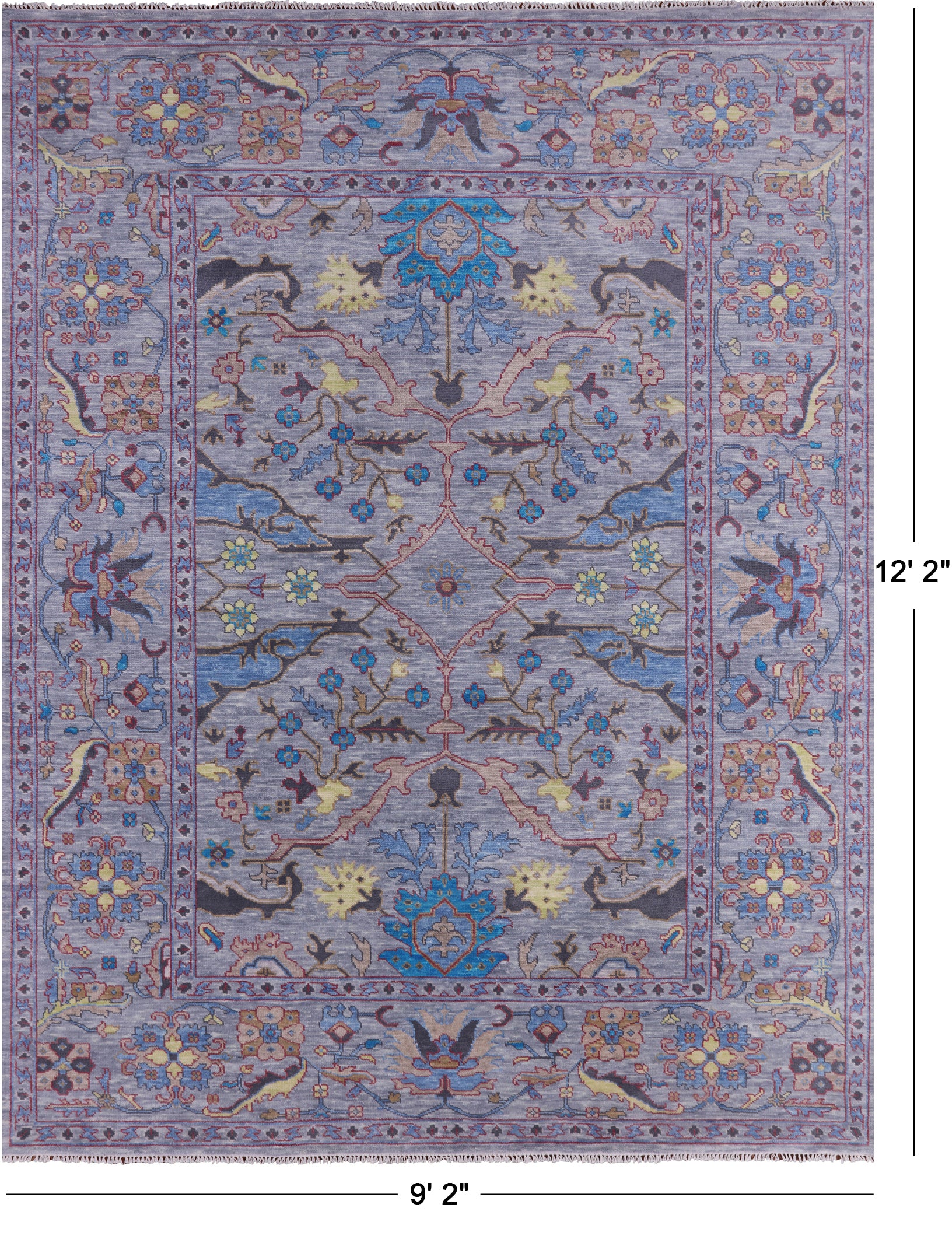 Grey Turkish Oushak Handmade Wool Rug - 9' 2" X 12' 2" - Golden Nile