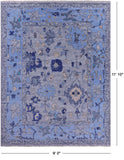 Grey Turkish Oushak Hand Knotted Wool Rug - 9' 0" X 11' 10" - Golden Nile
