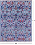 Blue Turkish Oushak Hand Knotted Wool Rug - 9' 2" X 12' 0" - Golden Nile