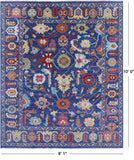 Blue Turkish Oushak Handmade Wool Rug - 8' 1" X 10' 0" - Golden Nile