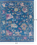 Blue Turkish Oushak Hand Knotted Wool Rug - 8' 0" X 10' 2" - Golden Nile