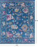 Blue Turkish Oushak Hand Knotted Wool Rug - 8' 0" X 10' 2" - Golden Nile