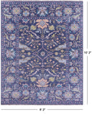 Blue Turkish Oushak Hand Knotted Wool Rug - 8' 2" X 10' 2" - Golden Nile