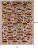 Ivory William Morris Rose Garden Hand Knotted Wool Area Rug - 9' 2" X 11' 10" - Golden Nile