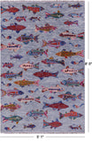 Fish Design Persian Gabbeh Hand Knotted Wool Rug - 5' 1" X 8' 0" - Golden Nile