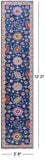 Blue Turkish Oushak Hand Knotted Wool Runner Rug - 2' 6" X 12' 0" - Golden Nile