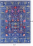 Blue Turkish Oushak Hand Knotted Wool Rug - 6' 2" X 8' 9" - Golden Nile